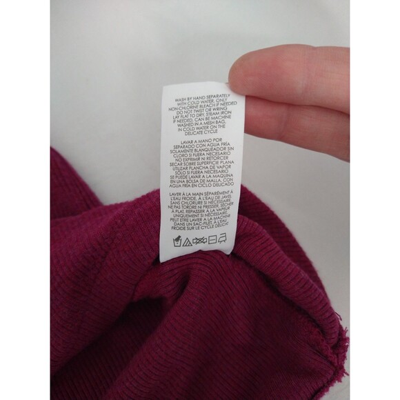Cabi Women's Long Sleeve Sz L Red Burgundy T-shirt Tee V-neck - Picture 6 of 8